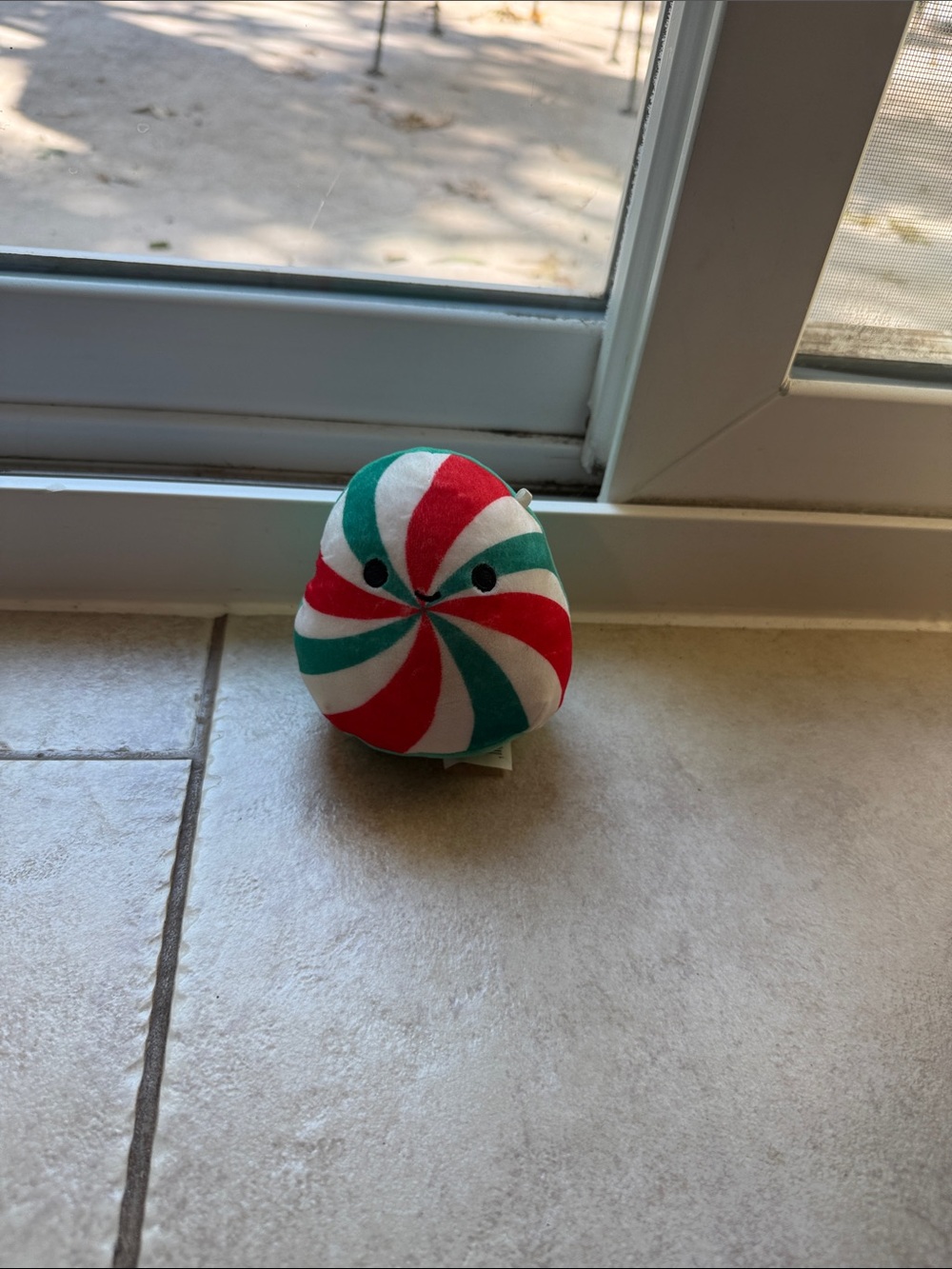 Cute green and red and white peppermint Squishmallow